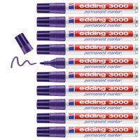 Edding 3000 Permanent Marker Violet, 10 Pieces