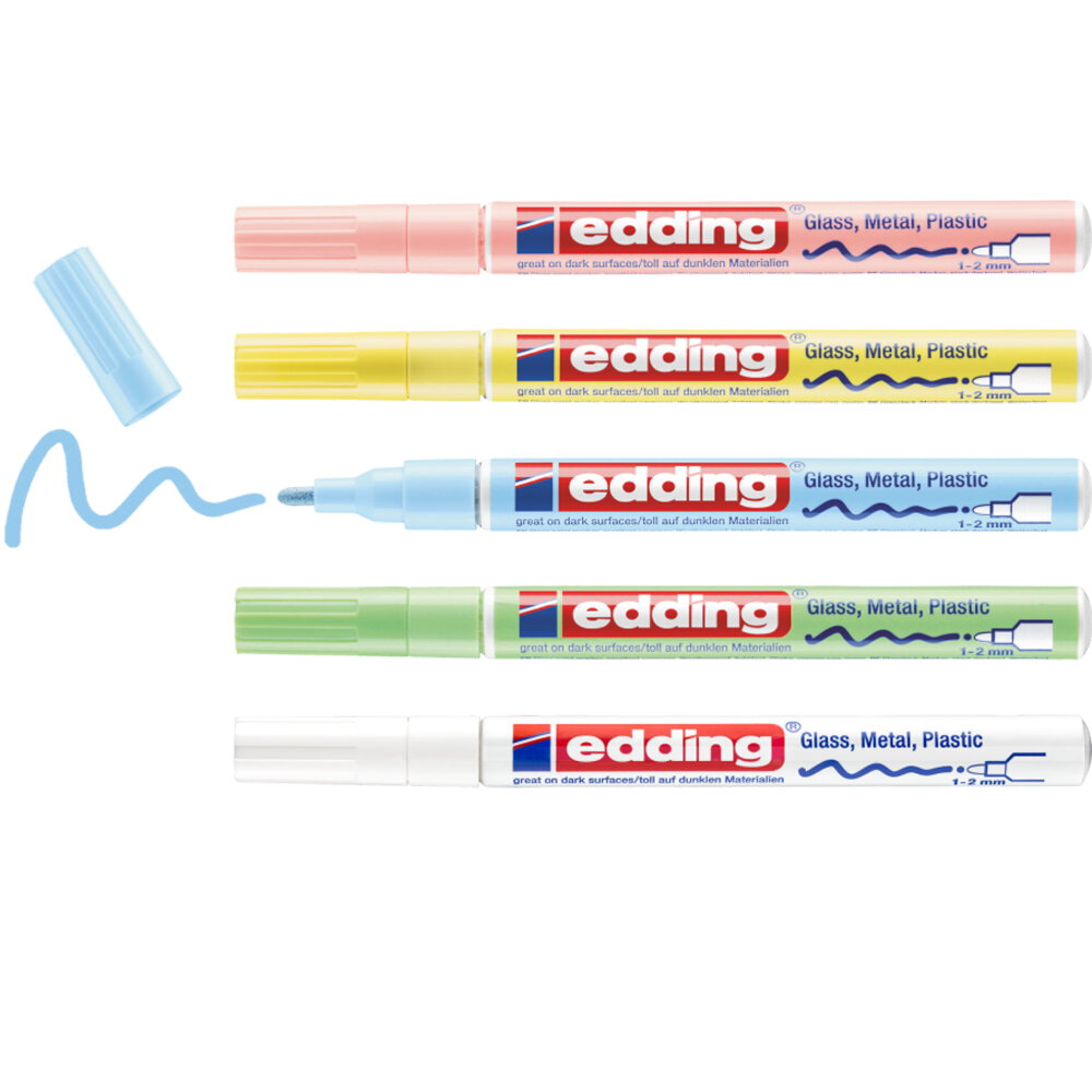 Edding 751 Glanz-Lackmarker Pastellfarben 5er Set