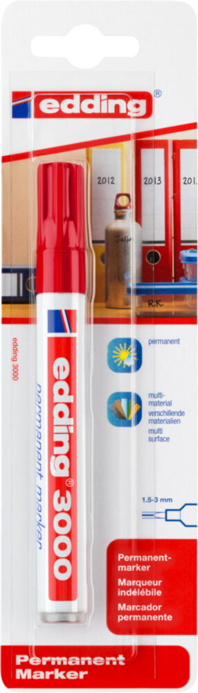 Edding 3000 Permanent Marker Red Blister