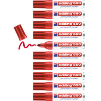 Edding 550 Permanent Marker Red, 10 pieces