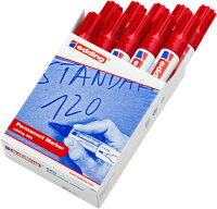 Edding 550 Permanent Marker Red, 10 pieces