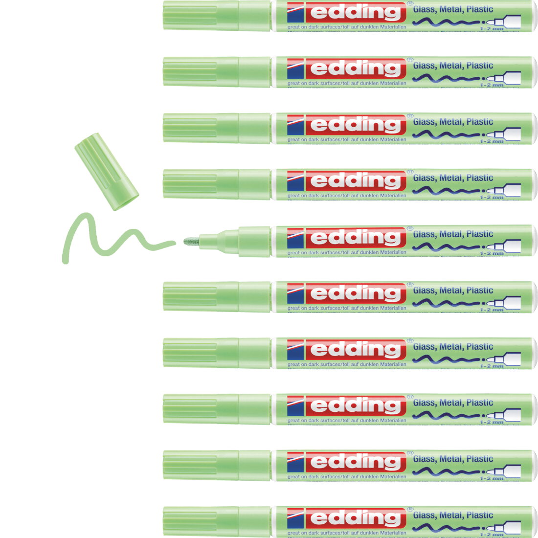 Edding 751 Glanz-Lackmarker Pastellgrün - 10 Stück