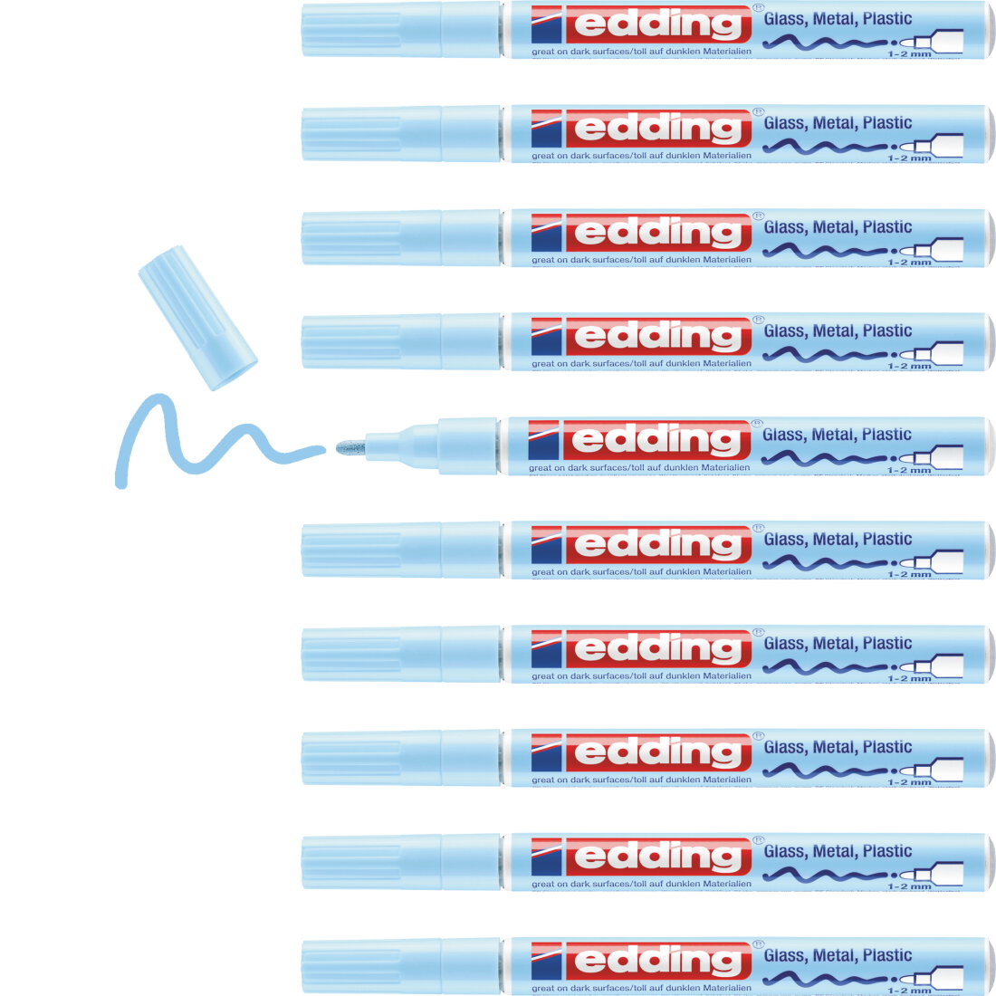 Edding 751 Gloss Paint Marker - Pastel blue, Pack of 10