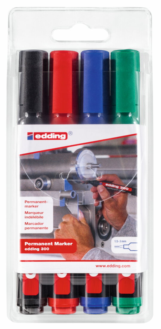 Edding 300 Permanent Marker Set of 4