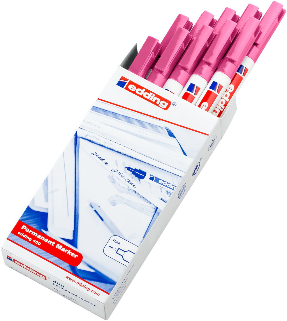 Edding 400 Permanentmarker Rosa, 10 Stück