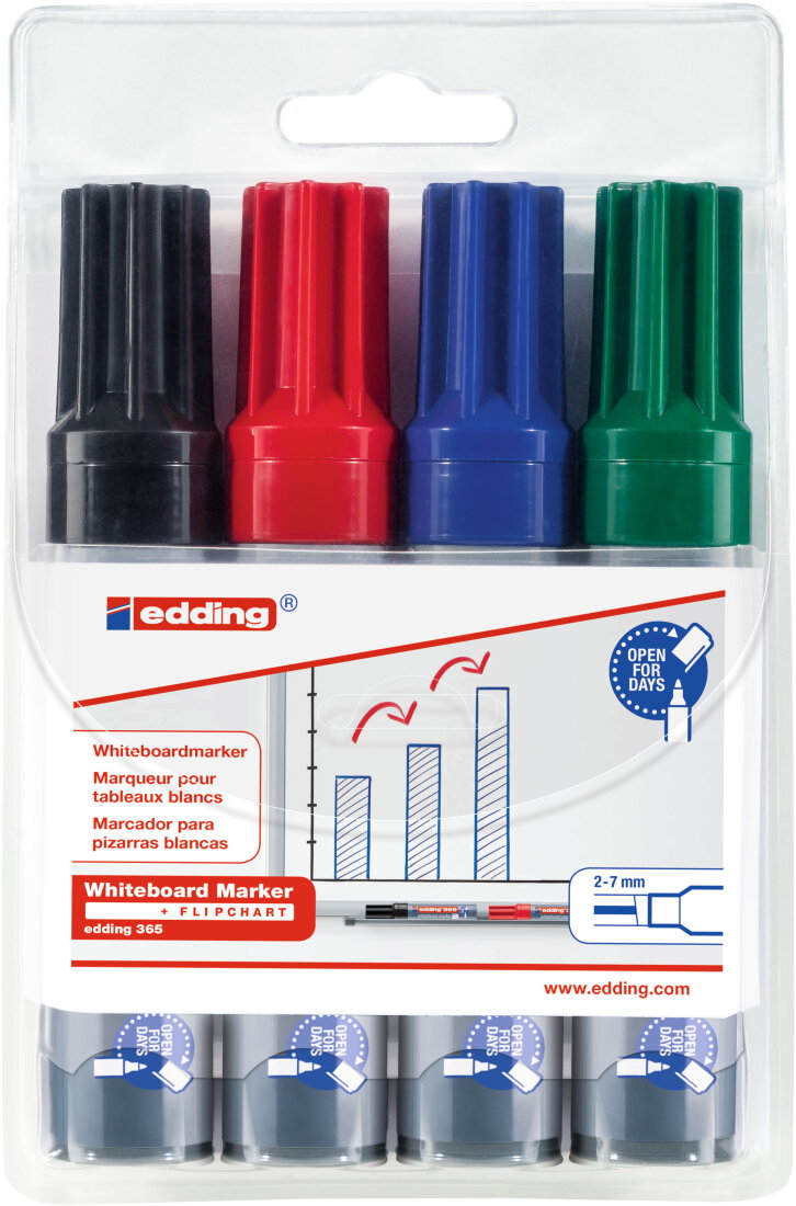 Edding 365 Whiteboardmarker 4er Etui